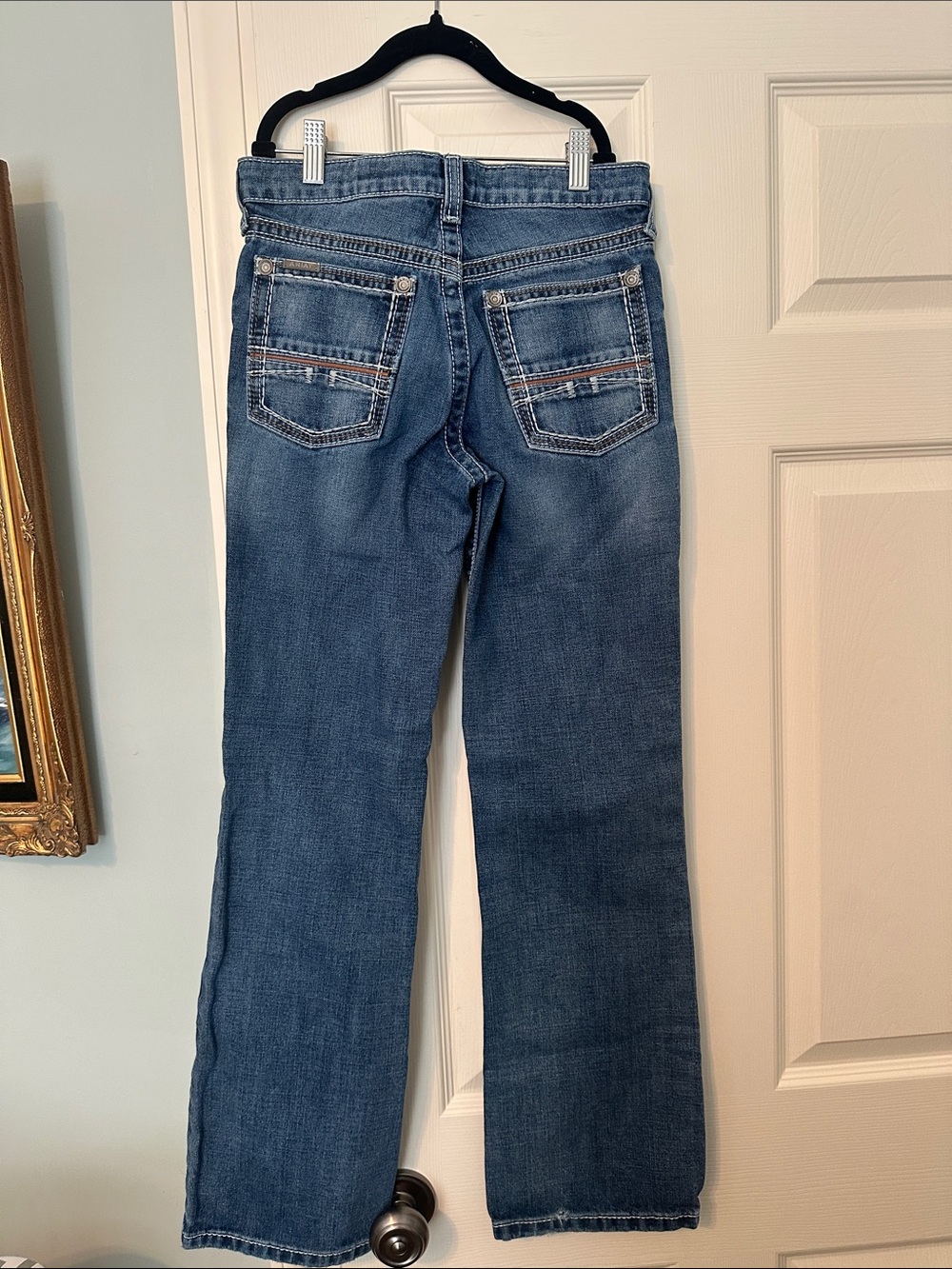 Ariat Boys Medium Blue Bootcut Jeans with Contrast Pocket Stitching
